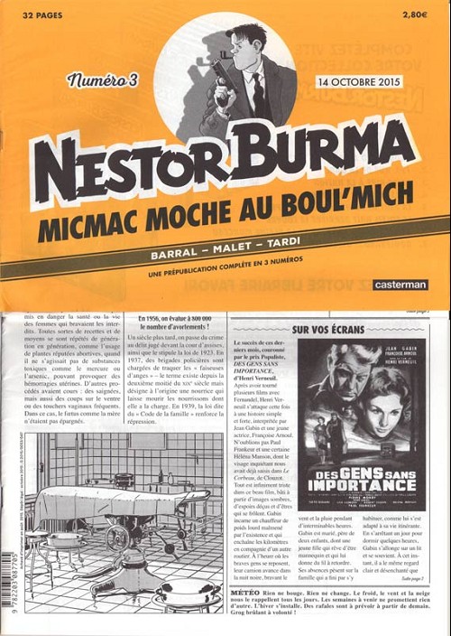 Couverture de l'album Nestor Burma Tome 3 Micmac moche au Boul'Mich - Numéro 3