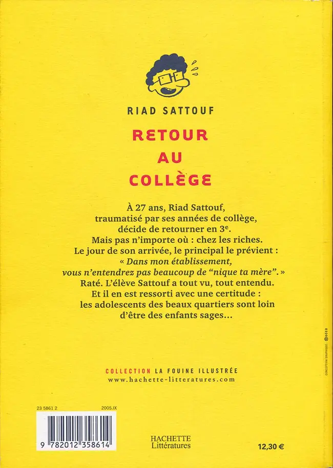 Verso de l'album Retour au collège