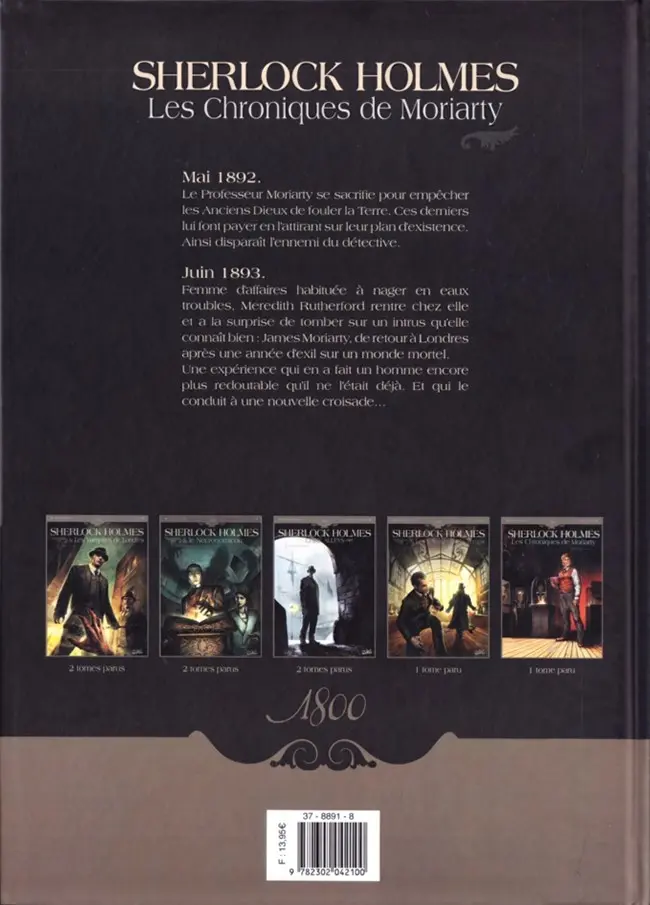 Verso de l'album Sherlock Holmes - Les Chroniques de Moriarty Tome 1 Renaissance