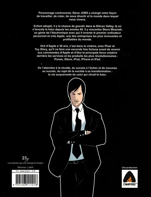 Verso de l'album Steve Jobs Celui qui rêvait le futur