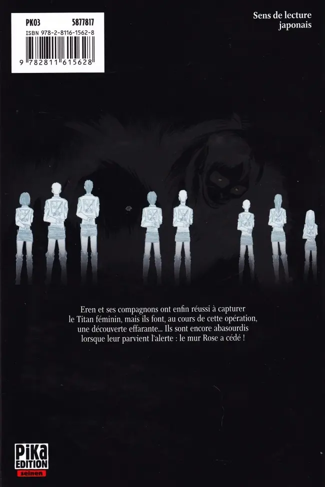 Verso de l'album L'Attaque des Titans 9