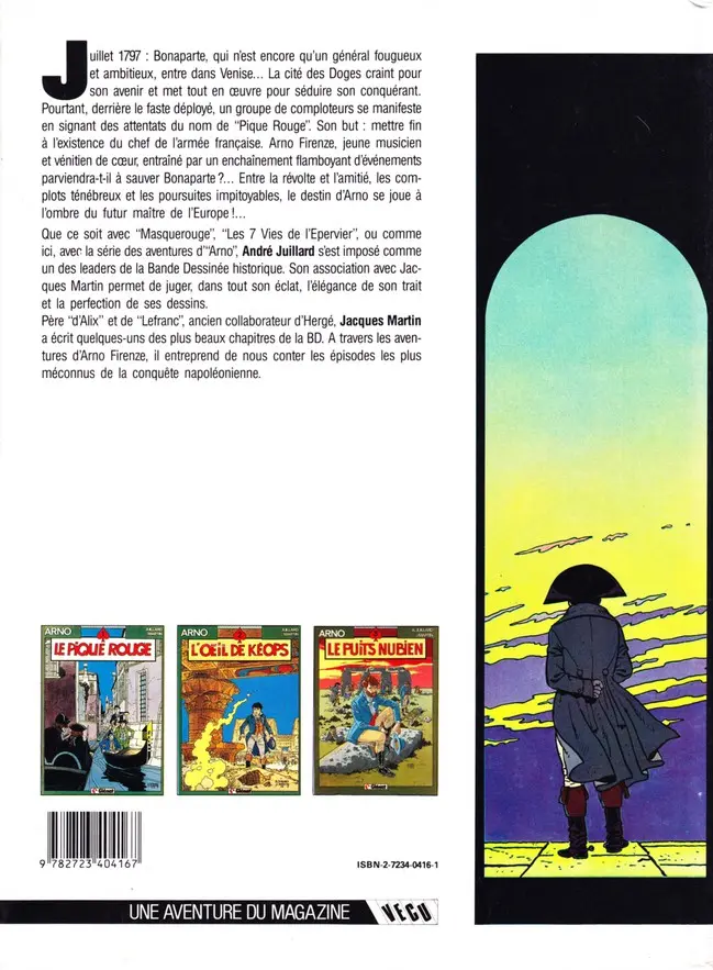 Verso de l'album Arno Tome 1 Le pique rouge