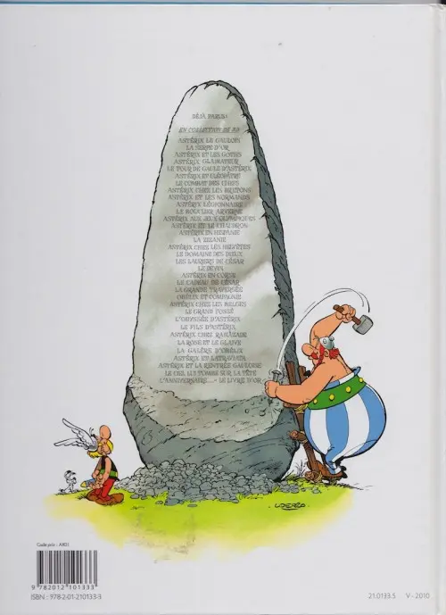 Verso de l'album Astérix Tome 1 Astérix le Gaulois