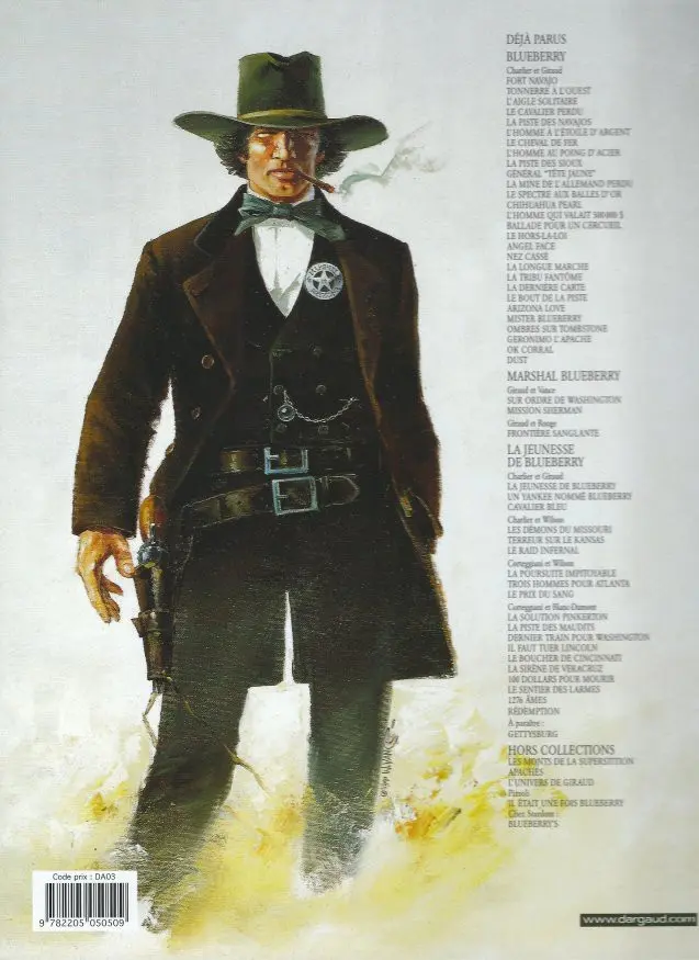 Verso de l'album Marshal Blueberry Tome 1 Sur ordre de Washington