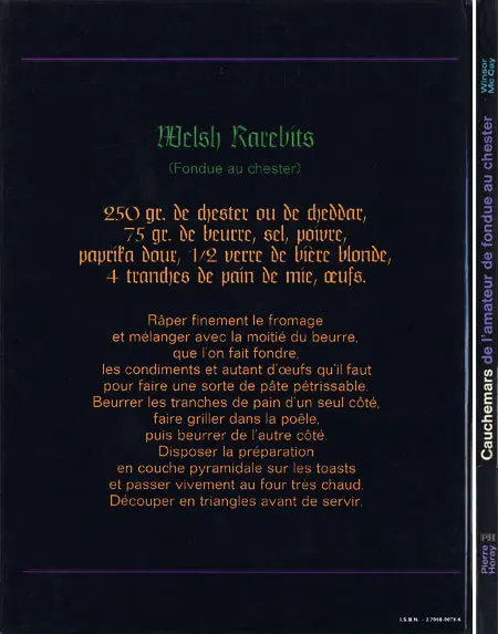Verso de l'album Cauchemars de l'amateur de fondue au Chester Tome 1