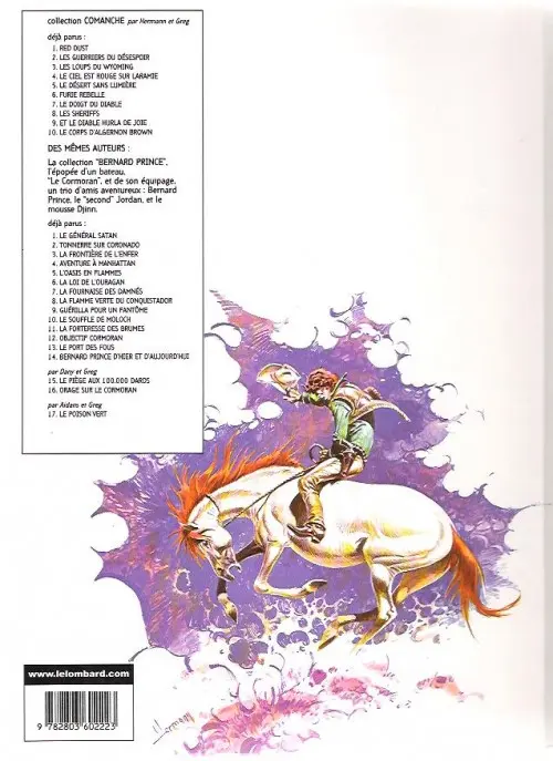 Verso de l'album Comanche Tome 8 Les shériffs