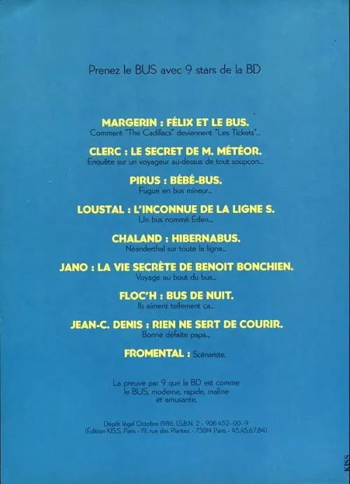 Verso de l'album Félix et le bus SEMTAO1
