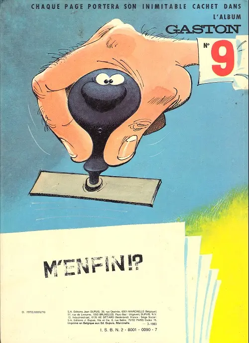 Verso de l'album Gaston Tome 8 Lagaffe nous gâte