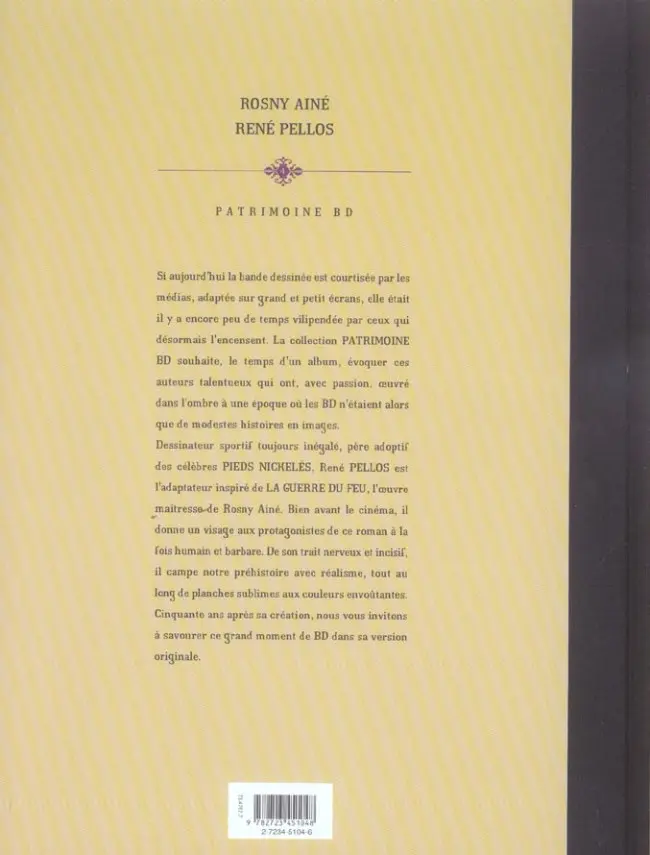 Verso de l'album La Guerre du feu