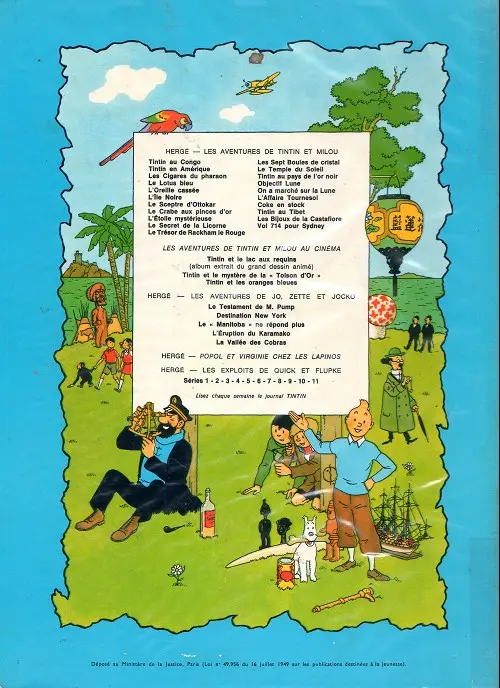 Verso de l'album Les Aventures de Jo, Zette et Jocko Tome 1 Le testament de M. Pump