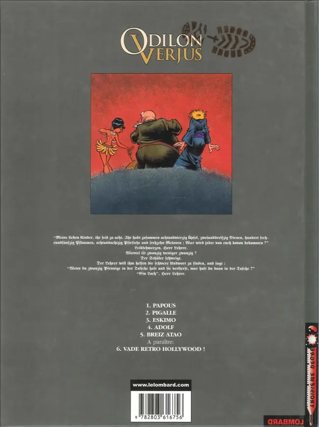 Verso de l'album Les exploits d'Odilon Verjus Tome 4 Adolf