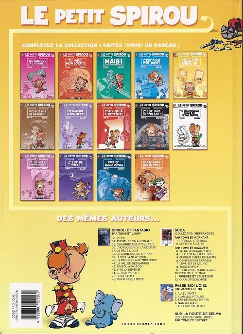 Verso de l'album Le Petit Spirou Tome 5 Merci qui ?