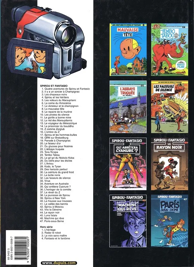 Verso de l'album Spirou et Fantasio Tome 6 La corne de rhinocéros