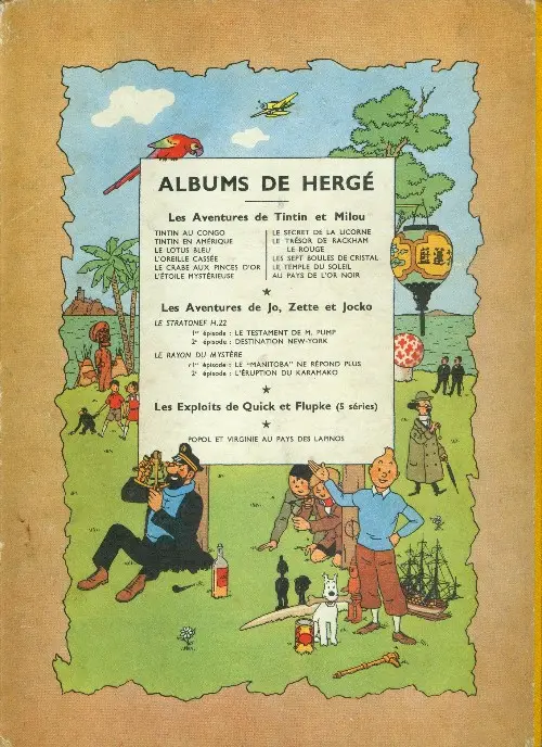 Verso de l'album Tintin Tome 5 Le lotus bleu