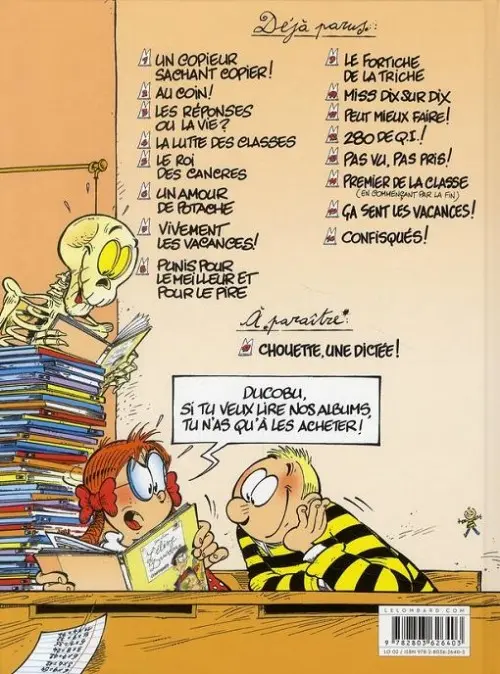 Verso de l'album L'Élève Ducobu Tome 16 Confisqués !
