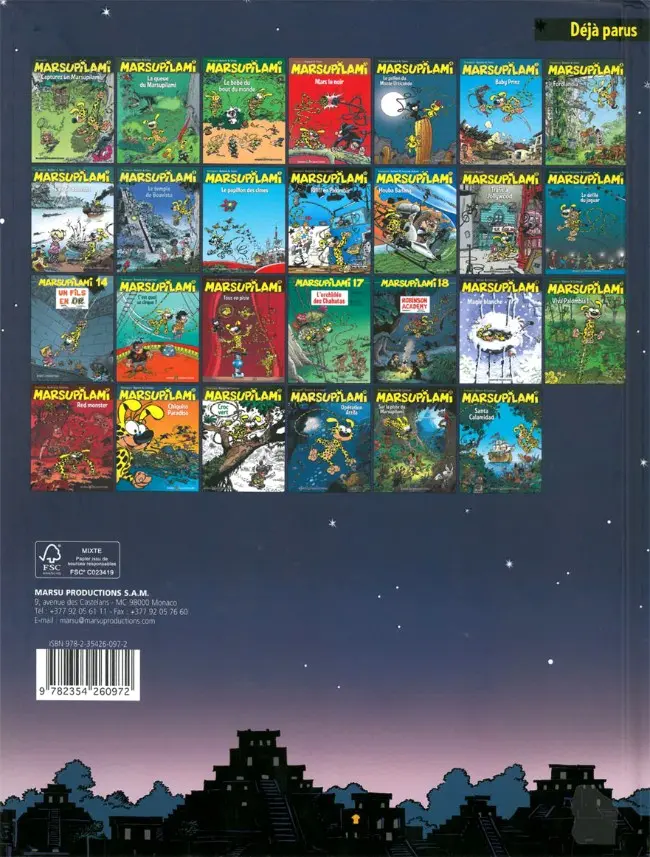 Verso de l'album Marsupilami Tome 26 Santa Calamidad