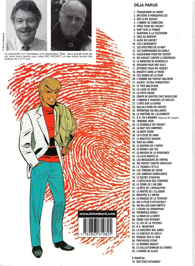 Verso de l'album Ric Hochet Tome 69 L'homme de glace