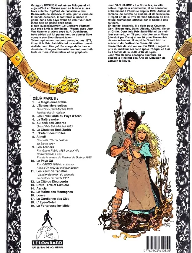 Verso de l'album Thorgal Tome 19 La Forteresse invisible