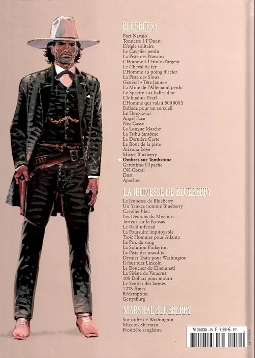 Verso de l'album Blueberry La Collection Tome 25 Ombres sur Tombstone