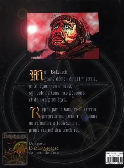 Verso de l'album Belzarek Tome 2 La messagère de l'enfer