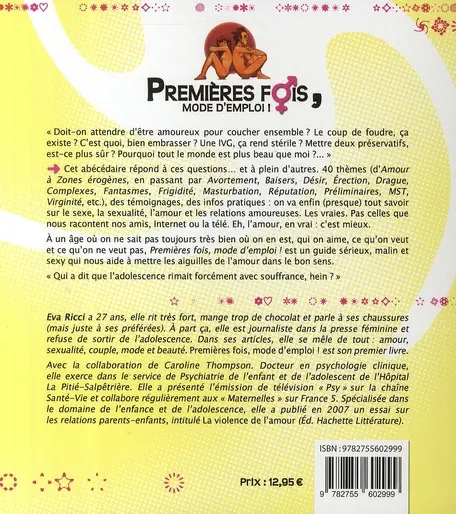 Verso de l'album Premières fois Mode d'Emploi !