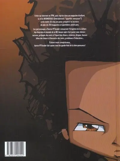 Verso de l'album The Boondocks Tome 1 Parce que je sais que tu ne lis pas le journal...