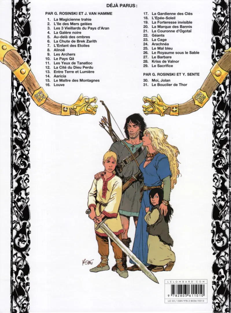 Verso de l'album Thorgal Tome 20 La Marque des Bannis