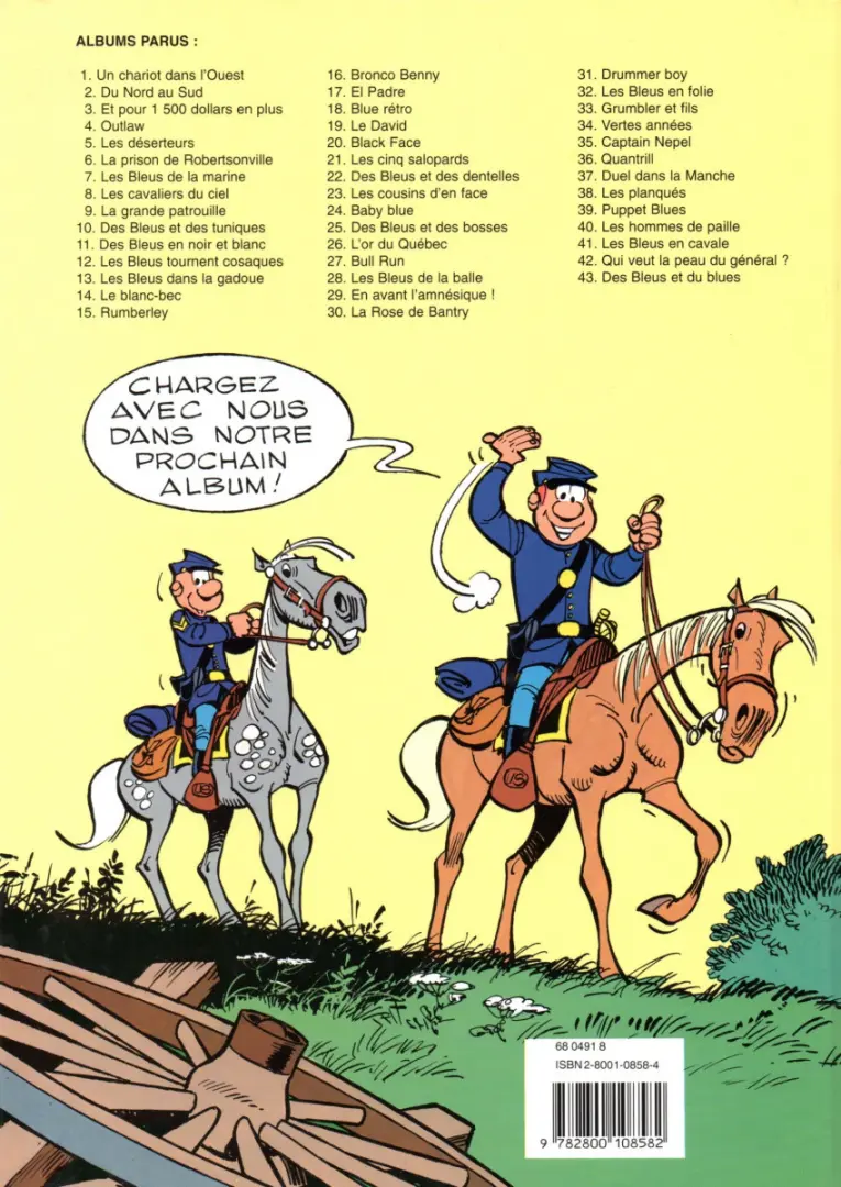 Verso de l'album Les Tuniques Bleues Tome 1 Un chariot dans l'Ouest