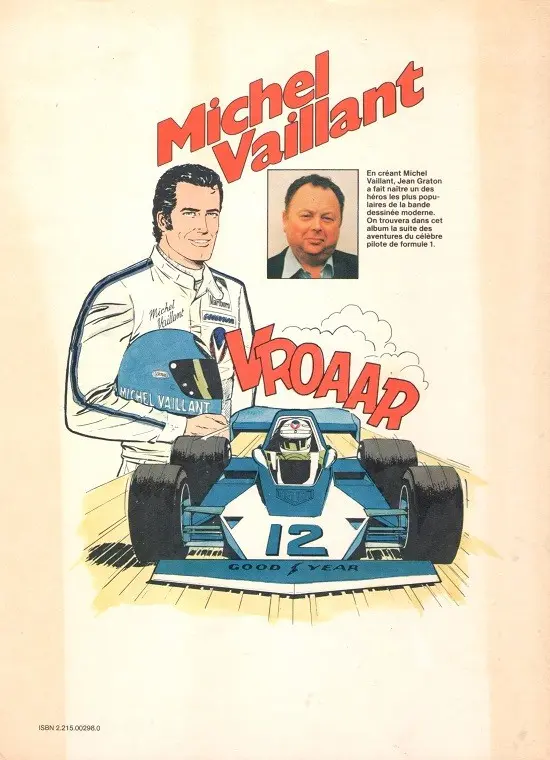 Verso de l'album Michel Vaillant Tome 34 K.O. pour Steve Warson