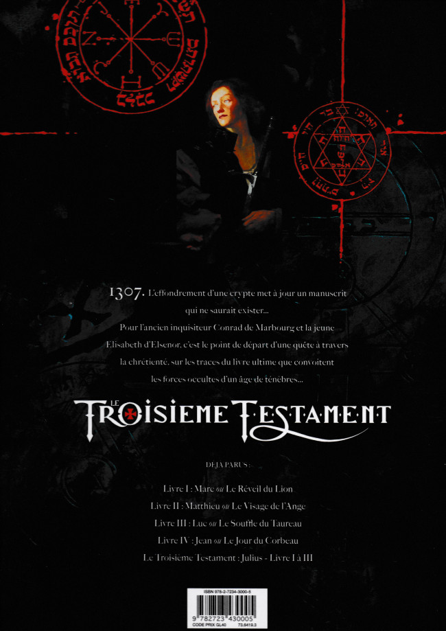 Verso de l'album Le Troisième Testament Tome 3 Luc ou Le souffle du Taureau