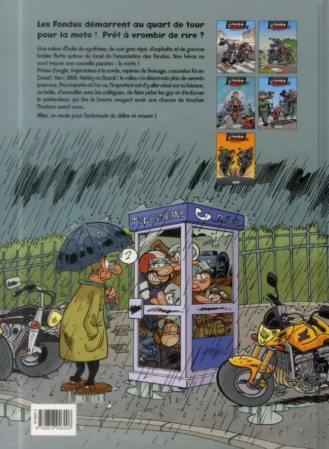 Verso de l'album Les fondus de moto Tome 1