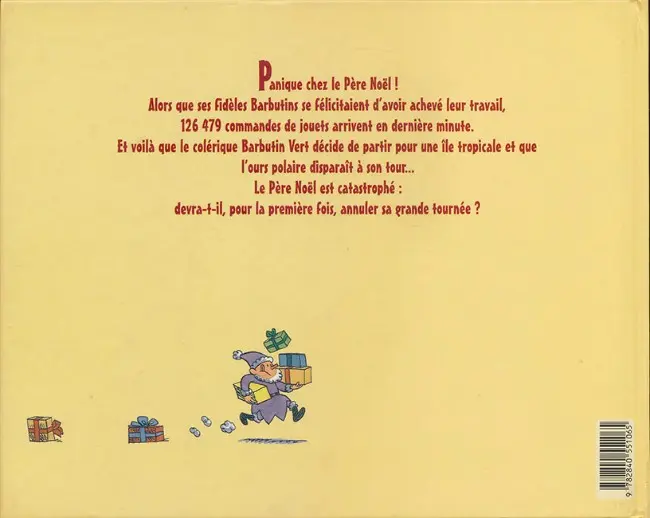 Verso de l'album Catastrophes au pays du Père Noël