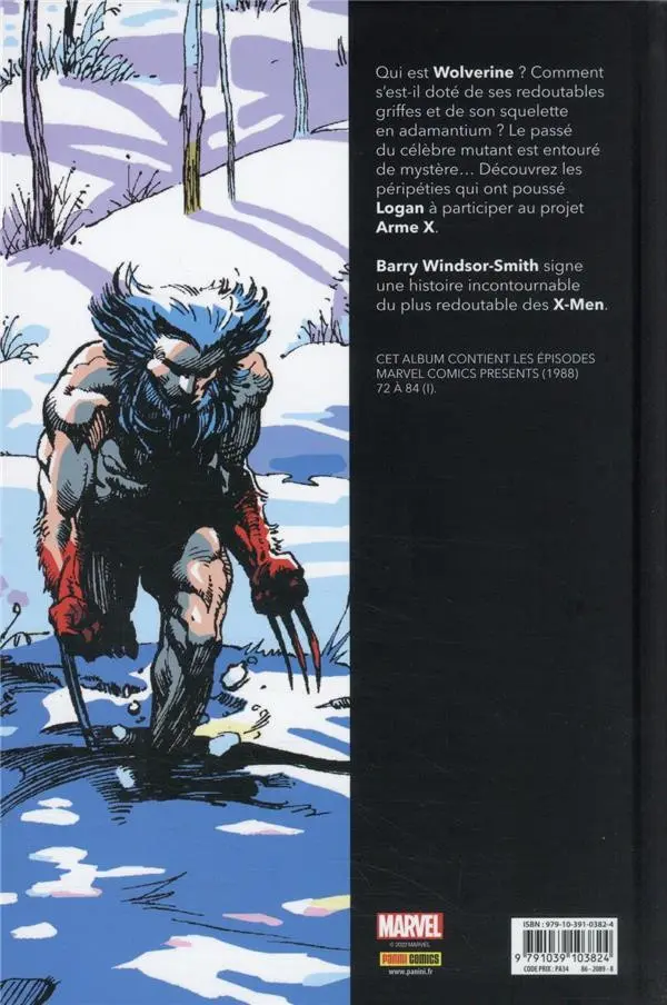 Verso de l'album Wolverine - L'Arme X L'arme X
