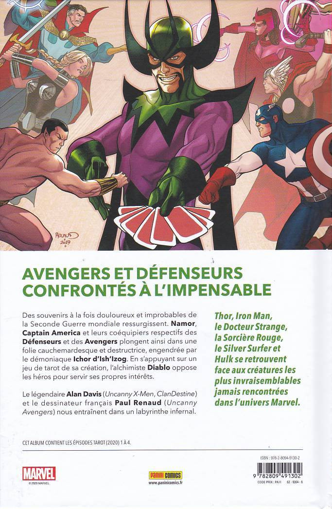 Verso de l'album Avengers / Defenders Tarot