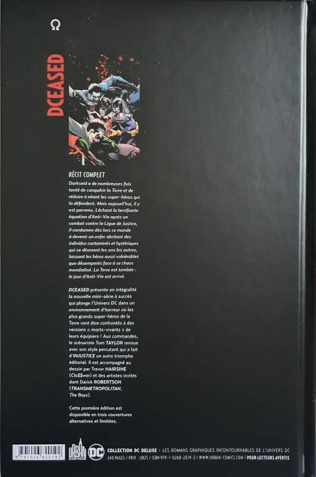 Verso de l'album DCeased 1