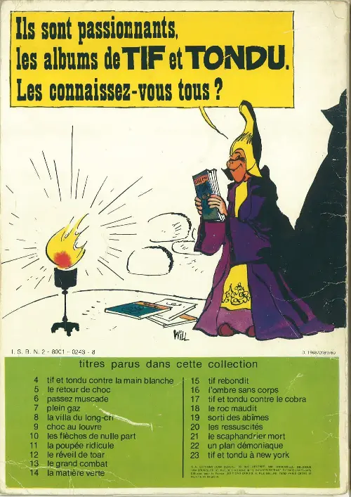 Verso de l'album Tif et Tondu Tome 13 Le grand combat