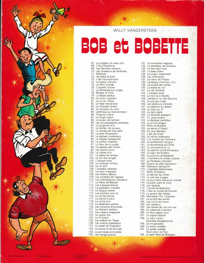 Verso de l'album Bob et Bobette Tome 70 Les chasseurs de fantômes