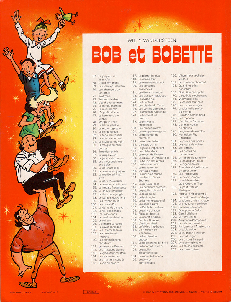 Verso de l'album Bob et Bobette Tome 159 L'Or maudit de Coconera