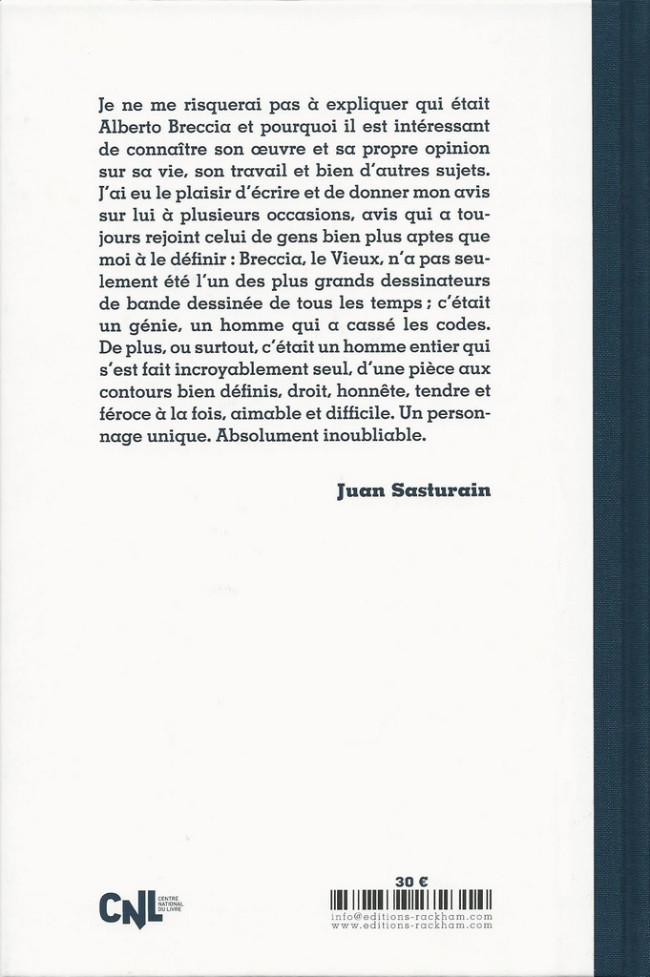 Verso de l'album Breccia Conversations avec Juan Sasturain
