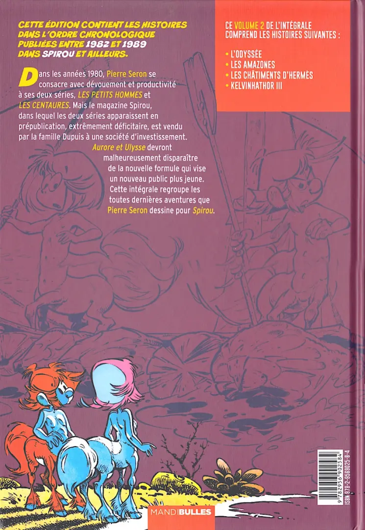 Verso de l'album Les Centaures Intégrale 2 - 1982-1989
