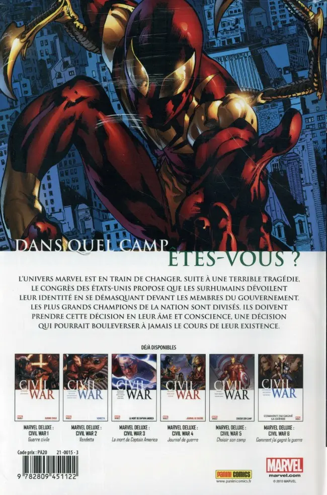 Verso de l'album Civil War Tome 0 Prélude