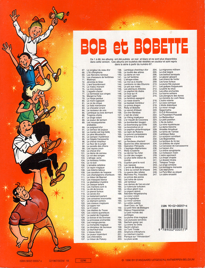 Verso de l'album Bob et Bobette 70 Les chasseurs de fantômes