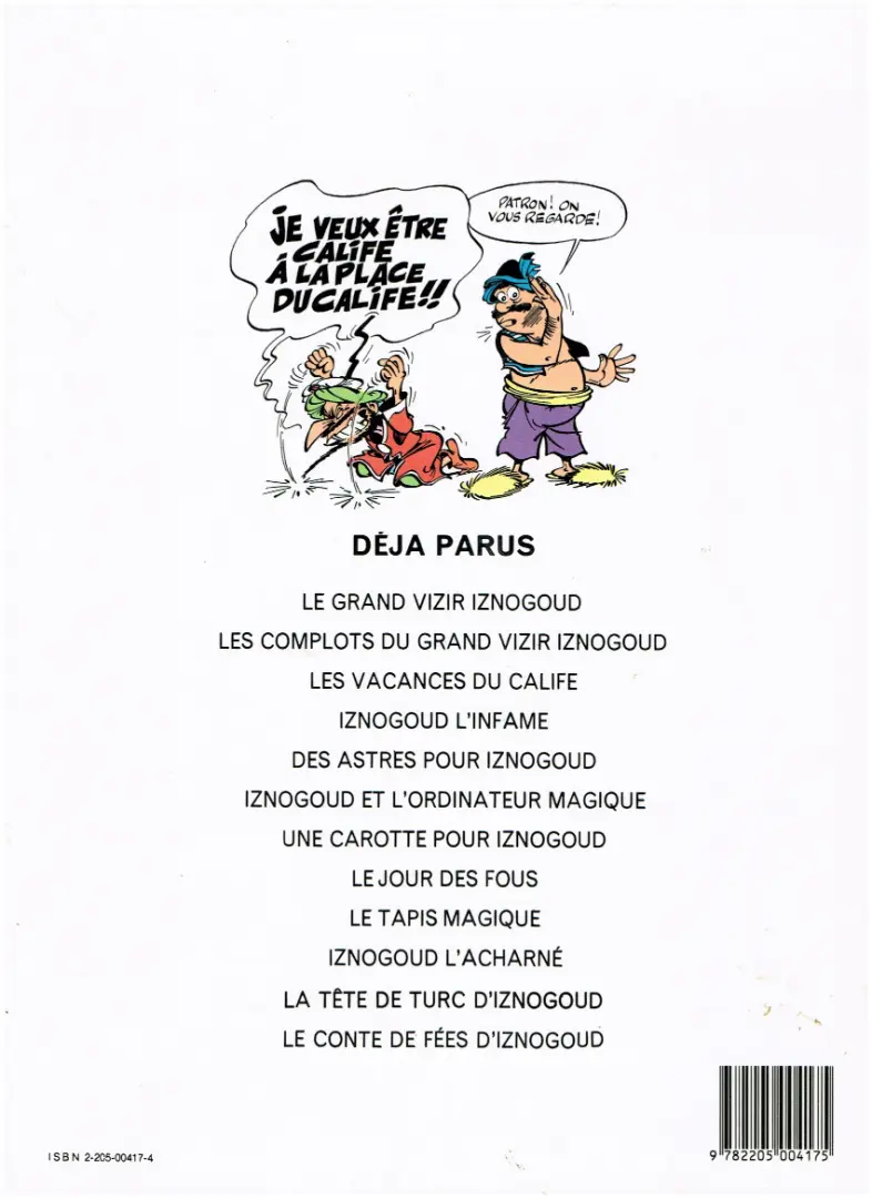 Verso de l'album Iznogoud Tome 5 Des astres pour Iznogoud