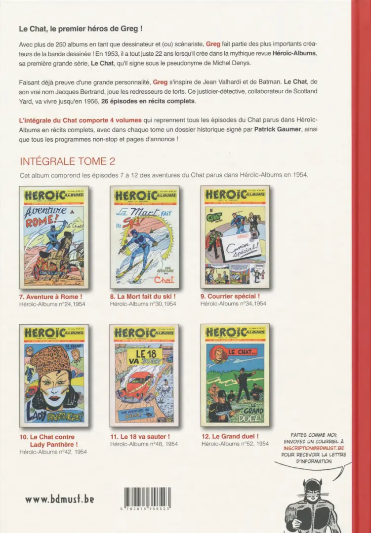 Verso de l'album Le chat Intégrale 2