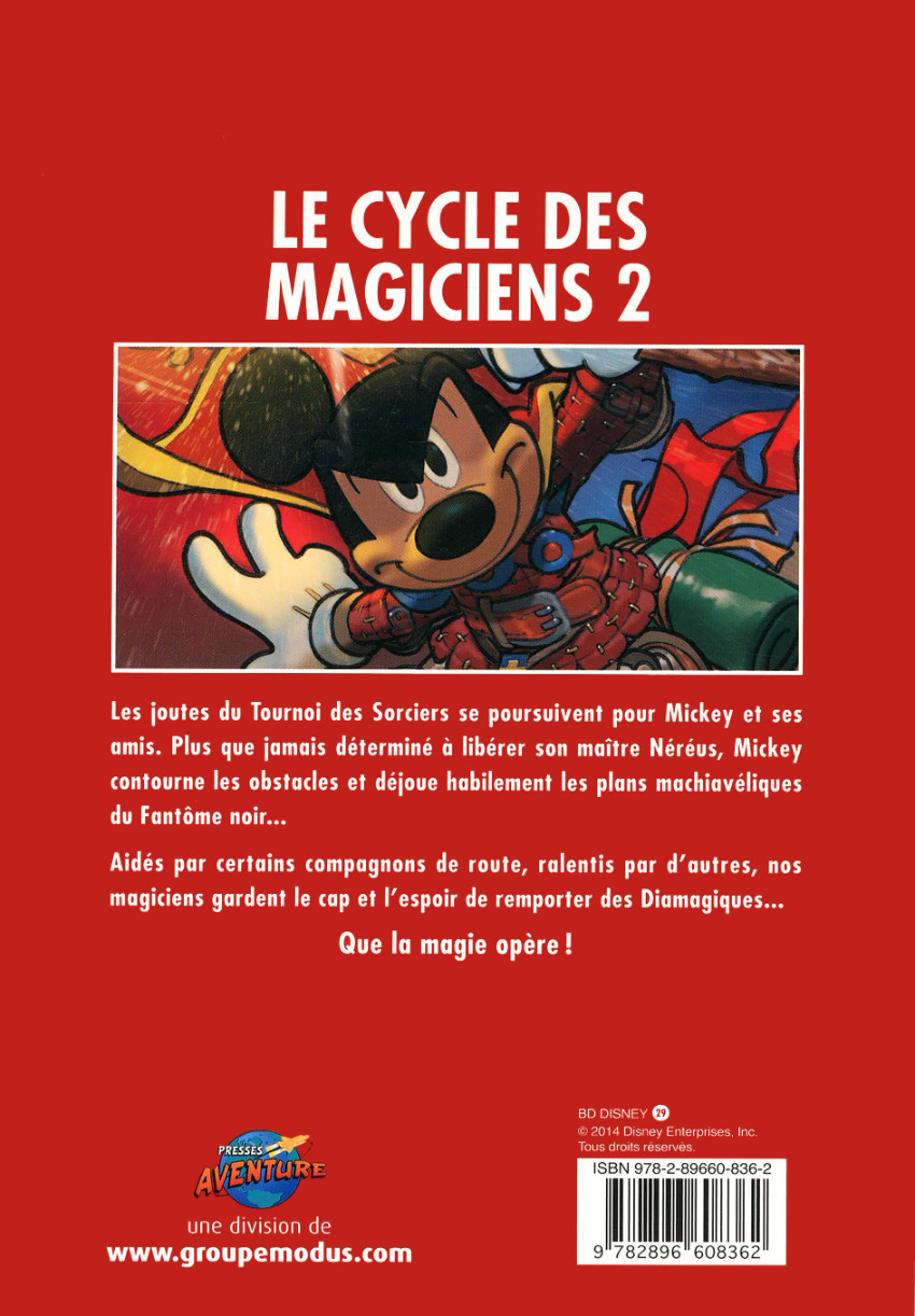 Verso de l'album BD Disney Tome 29 Mickey, le cycle des magiciens 2