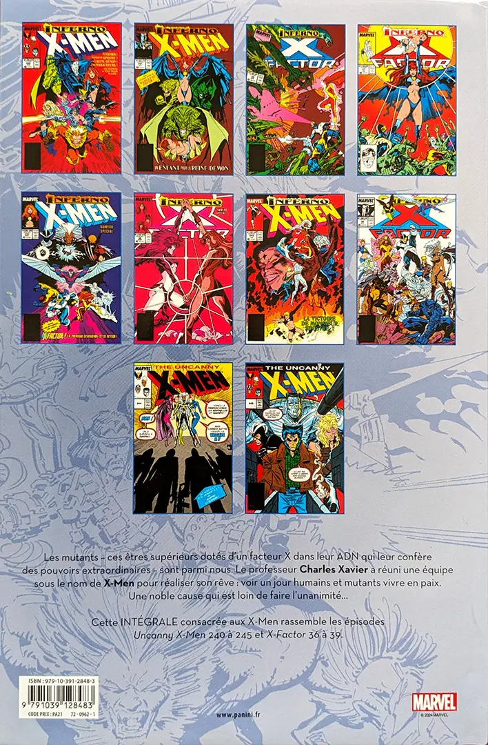 Verso de l'album X-Men L'intégrale Tome 24 1989 (I)