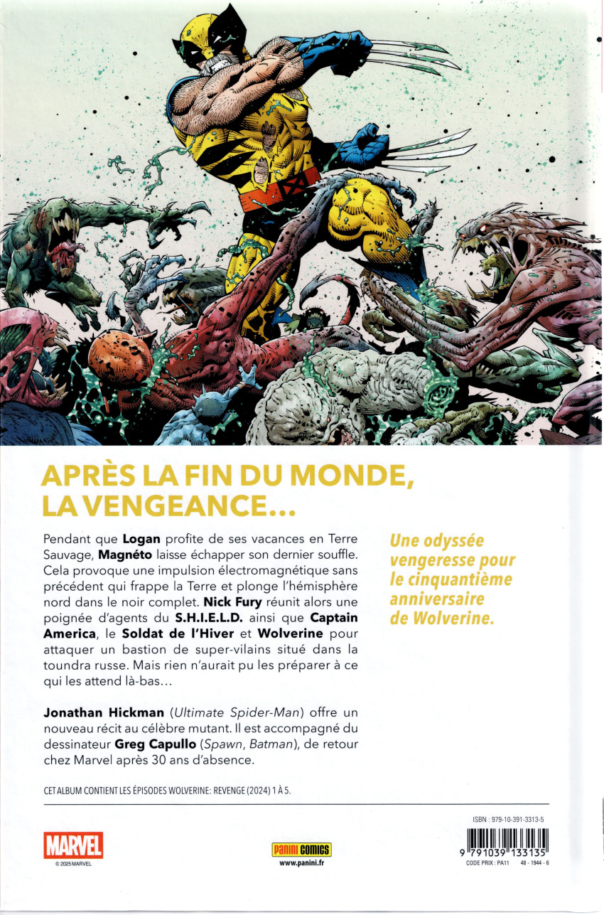 Verso de l'album Wolverine : Vengeance