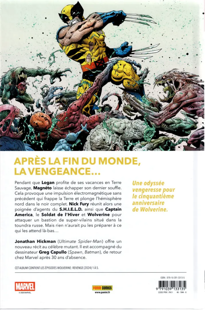 Verso de l'album Wolverine : Vengeance