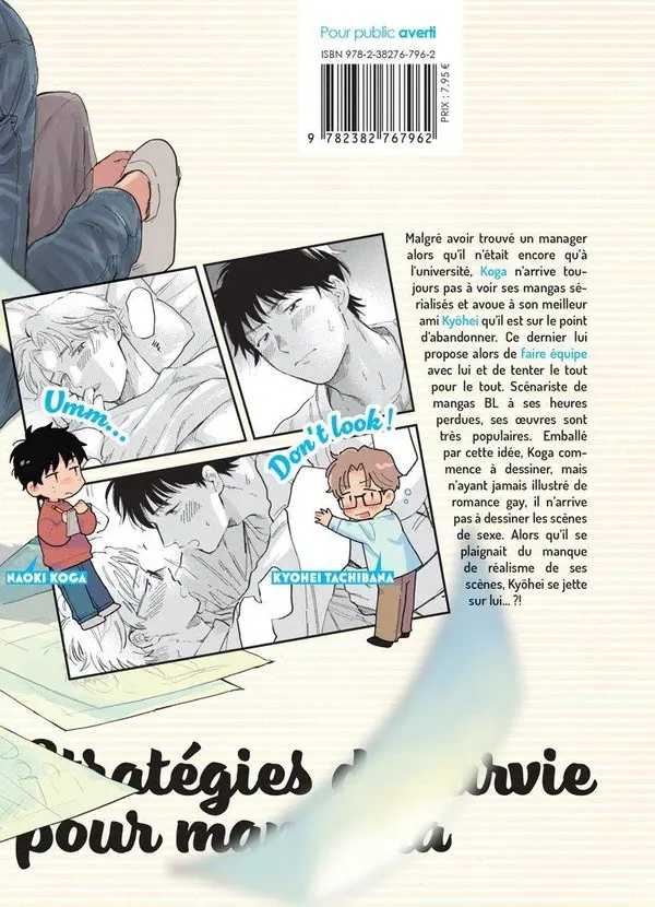 Verso de l'album Stratégies de survie pour mangaka