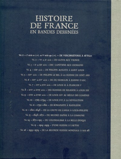 Verso de l'album Histoire de France en Bandes Dessinées Tome 1 De Vercingétorix à Attila